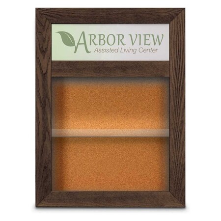 Outdoor Enclosed Combo Board,48x36,Bronze Frame/Green & Dark Spruce